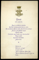 MENÜKÁRTYA 1903. Budapest, Grand Hotel Hungaria , Gróf Dr. Khuen-Héderváry Károly Választása Alkalmából!    /  MENU CARD - Unclassified