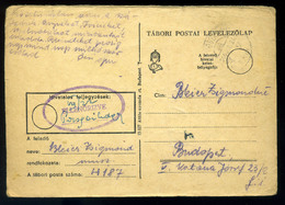 II. VH 1944. Cenzúrázott Munkaszolgálatos Levlap Budapester Küldve, Bleier - Covers & Documents