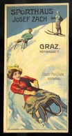 SZÁMOLÓ CÉDULA  Régi Reklám Grafika , Téli Sport  /  COUNTING CARD Vintage Adv. Graphics, Winter Sport - Unclassified