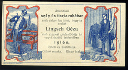 SZÁMOLÓ CÉDULA  Régi Reklám Grafika , Igló  /  COUNTING CARD Vintage Adv. Graphics, Igló - Unclassified