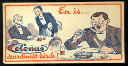 SZÁMOLÓ CÉDULA  Régi Reklám Grafika , Colonus  /  COUNTING CARD Vintage Adv. Graphics, Colonus - Zonder Classificatie