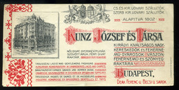 SZÁMOLÓ CÉDULA  Régi Reklám Grafika , Kunz József  /  COUNTING CARD Vintage Adv. Graphics, József Kunz - Unclassified
