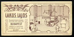SZÁMOLÓ CÉDULA  Régi Reklám Grafika , Lakos Lajos,tűzhely  /  COUNTING CARD Vintage Adv. Graphics, Lajos Lakos, Stoves - Zonder Classificatie