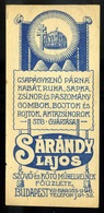 SZÁMOLÓ CÉDULA  Régi Reklám Grafika , Sárkány Lajos  /  COUNTING CARD Vintage Adv. Graphics, Lajos Sárkány - Zonder Classificatie