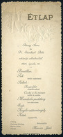 MENÜKÁRTYA 1901. Nagybecskerek  /  MENU CARD - Zonder Classificatie