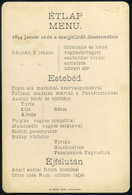 MENÜKÁRTYA 1894. Debrecen, Margit Fürdő - Unclassified