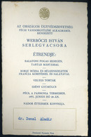 MENÜKÁRTYA 1933. Pécs, Pannónia Szálló , Országos Ügyvédszövetség, Werbőczi István Serlegvacsora  /  MENU CARD 1933 Pann - Unclassified