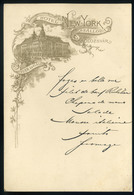 MENÜKÁRTYA 1895. Cca. Kolozsvár, Hotel New York Szálloda, Litho, Szép!    /  MENU CARD Ca 1895 Hotel New York Litho - Zonder Classificatie