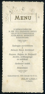 MENÜKÁRTYA 1929. Székesfehérvár, Téli Gazdasági Iskola Felavató ünnepség, Pulay László Vendéglős  /  MENU CARD 1929 Wint - Unclassified