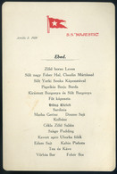 MENÜKÁRTYA 1928. S.S. Majestic Hajó, Magyar Nyelvű Menükártya!  /  MENU CARD 1928 SS Majestic Hun. Language - Unclassified