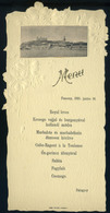 MENÜKÁRTYA 1901. Pozsony, Palugyay. Szép Dombor Nyomással    /  MENU CARD 1901 Nice Embossed - Unclassified