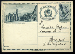 SÁRPENTELE 1935. Városképes Díjjegyes Lap, Postaügynökségi Bélyegzéssel  /  1935 Town View Stationery Card Postal Agency - Covers & Documents