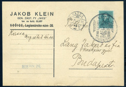 KASSA 1938. Céges Levelezőlap,Visszatért Bélyegzéssel Budapestre Küldve, Jakob Klein  /  Corp. P.card Military Pmk To Bu - Covers & Documents