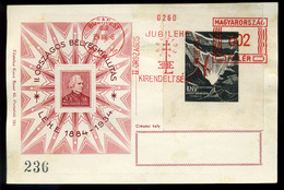 1934. LEHE Blokk Cimzetlen Alkalmi Levlapon, Levélzáróval  /  1934 LEHE Block Unaddressed Spec. P.card, Seal - Covers & Documents