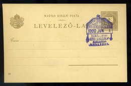 BUDAPEST 1900. Millenniumi Díjjegyes Lap, Ritka Képes Levelezőlap Kiállítás Alkalmi Bélyegzéssel / 1900 Millennium Stati - Used Stamps