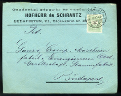 BUDAPEST 1899. Hofherr és Schrantz, Helyi Céges Levél  /  1899 Local Corp. Letter - Used Stamps