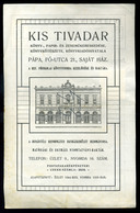 PÁPA 1916. Kis Tivadar, Könyv,papírkereskedés, Dekoratív Céges Számla  /  1916 Book Store Decorative Corp. Bill - Zonder Classificatie