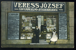 Marosújvár, Ocna Mures 1918.  Veress József Könyvkereskedése , Régi Képeslap  /  1918 József Veress' Bookstore, Vintage  - Hongarije