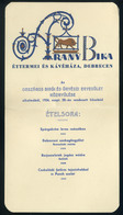 MENÜKÁRTYA 1936. Debrecen, Arany Bika. Az Országos Bírói és Ügyészi Egyesület Közgyűlése  /  MENU CARD 1936 Debrecen Gol - Unclassified