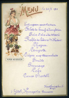 MENÜKÁRTYA 1903. Pancsova, Hotel Hungaria, Szép Lithográfia  /  MENU CARD 1903 Pancsova Hotel Hungaria Litho - Zonder Classificatie