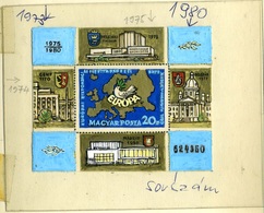 1980 Európa Madrid Blokk Eredeti Bélyegterv , Vertel   /  Europe Madrid Block Original Stamp Pattern - Covers & Documents