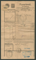 CSÁCZA 1911. Fuvarlevél, Kék Vasúti Bélyegzéssel - Zonder Classificatie
