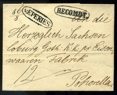 EPERJES 1843. Szép Portós Levél, Tartalommal "v.Eperies" "Recomndt" Bélyegzésekkel Pohorellára Küldve  /  1843 Postage D - Andere & Zonder Classificatie