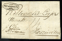 TÓTKOMLÓS 1839. Szép Portós Levél Hosszúrétre Küldve, Tartalommal.  /  1839 Nice Postage Due Letter To Hosszúrét, Cont. - ...-1867 Prephilately