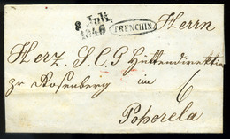 TRENCSÉN 1846. Szép Portós Levél Tartalommal Pohorellára Küldve  /  1846 Nice Postage Due Letter Cont. To Pohorella - Andere & Zonder Classificatie