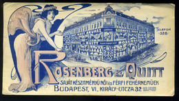 SZÁMOLÓ CÉDULA  Régi Reklám Grafika , Rosenberg és Quitt  /  COUNTING CARD Vintage Adv. Graphics, Rosenberg And Quitt - Zonder Classificatie