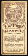 SZÁMOLÓ CÉDULA  Régi Reklám Grafika , Ásványvízzel Készült Kétszersült  /  COUNTING CARD Vintage Adv. Graphics, Toast Ma - Zonder Classificatie