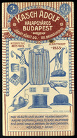 SZÁMOLÓ CÉDULA  Régi Reklám Grafika , Kasch Adolf, Kalapgyáros  /  COUNTING CARD Vintage Adv. Graphics, Adolf Kasch, Hat - Unclassified