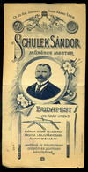 SZÁMOLÓ CÉDULA  Régi Reklám Grafika , Schulek Műkéses  /  COUNTING CARD Vintage Adv. Graphics, Schulek Knife Maker - Zonder Classificatie