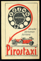 SZÁMOLÓ CÉDULA  Régi Reklám Grafika , Pirostaxi  /  COUNTING CARD Vintage Adv. Graphics, Red Taxi - Unclassified