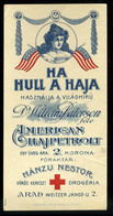 SZÁMOLÓ CÉDULA  Régi Reklám Grafika , Arad, Vörös Kereszt Drogéria  /  COUNTING CARD Vintage Adv. Graphics, Arad, Red Cr - Unclassified