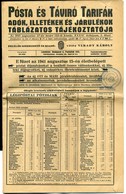 1941. Posta és Távirda Tarifák  2 Db Ritka Kiadvány!  /  1941 Post And Telegraph Price List 2 Rare Issues - Brieven En Documenten
