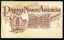 BUDAPEST 1910. Cca. Párisi Nagy Áruház, Ritka, Reklám Képeslap  /  Ca 1910 Grand Department Store Paris Rare Adv. Vintag - Hongarije