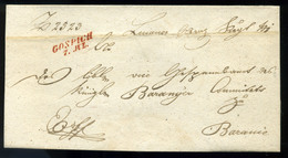 GOSPICH  1845. Cca. Ex Offo Levél, Piros Bélyegzéssel (250p)  /  Ca 1845 Official Letter Red Pmk - Kroatië