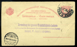 1899. 5Kr Díjjegyes Válaszlap , Krakkóból Budapestre Visszaküldve  /  1899 5 Kr Stationery Reply Card Returned From Krak - Used Stamps