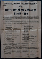 BUDAPEST 1946. Budapest Főváros Polgármestere : Hastifusz Elleni Védőoltás Elrendelése A/1 -es Plakát  /  Budapest Major - Zonder Classificatie