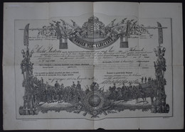 RÓZSAHEGY 1882. Honvéd Végelbocsátó , Dekoratív, Szép Darab!  /  1881 Homeguard Discharge Decorative Nice - Unclassified