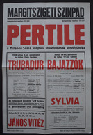 MARGITSZIGETI SZINPAD 1939. Régi Műsor Plakát  /  MARGARET ISLE THEATER 1939 Vintage Program Poster - Unclassified