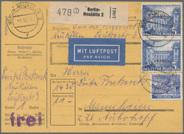 Berlin: 1951: Paketkarte Inland über 11 Kg. Mit LUFTPOST, Gebühr DM 14,30 Mit 30 Pf. 2 X 2.- Und 2 X - Briefe U. Dokumente