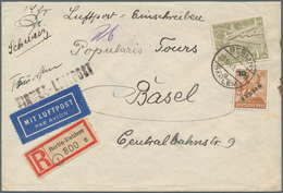 Berlin: 1 DM Bauten U. 10 Pf. Grünaufdruck Zusammen Auf "Touristen"-Lp-Auslands-R-Bf. Ab Berlin-Dahl - Lettres & Documents