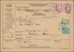 Berlin: 1949, 3 DM Dkl'bräunlichrot Bauten, Senkrechtes Paar, Zusammen Mit 5 Pf U. 70 Pf Bauten, MiF - Lettres & Documents