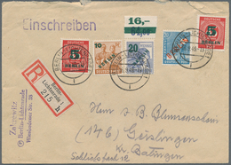 Berlin: 1949, 20 Pf Grünaufdruck Vom OBERRAND Mit Fettem Aufdruck In MiF Auf R-Bf. Von Berlin Nach G - Lettres & Documents