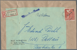 Berlin: 1 DM Grünaufdruck Als EF Auf Adreßteil Eines R-Päckchens Ab Berlin-Steglitz Vom 28.2.51 Nach - Lettres & Documents