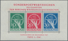 Berlin: 1949, Währungsgeschädigte Blockausgabe Postfrisch, Mi 950.- - Briefe U. Dokumente