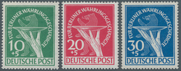 Berlin: 1949, Währungsgeschädigtensatz Incl. 30 Pfg Mit ABART "zusätzlicher Strich In Opferschale", - Briefe U. Dokumente