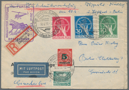 Berlin: 1951. SF Wuppertal-Düsseldorf A. R-Brief Mit U.a. 10-30 Pf. Währungsgeschädigten-Satz Von Be - Briefe U. Dokumente